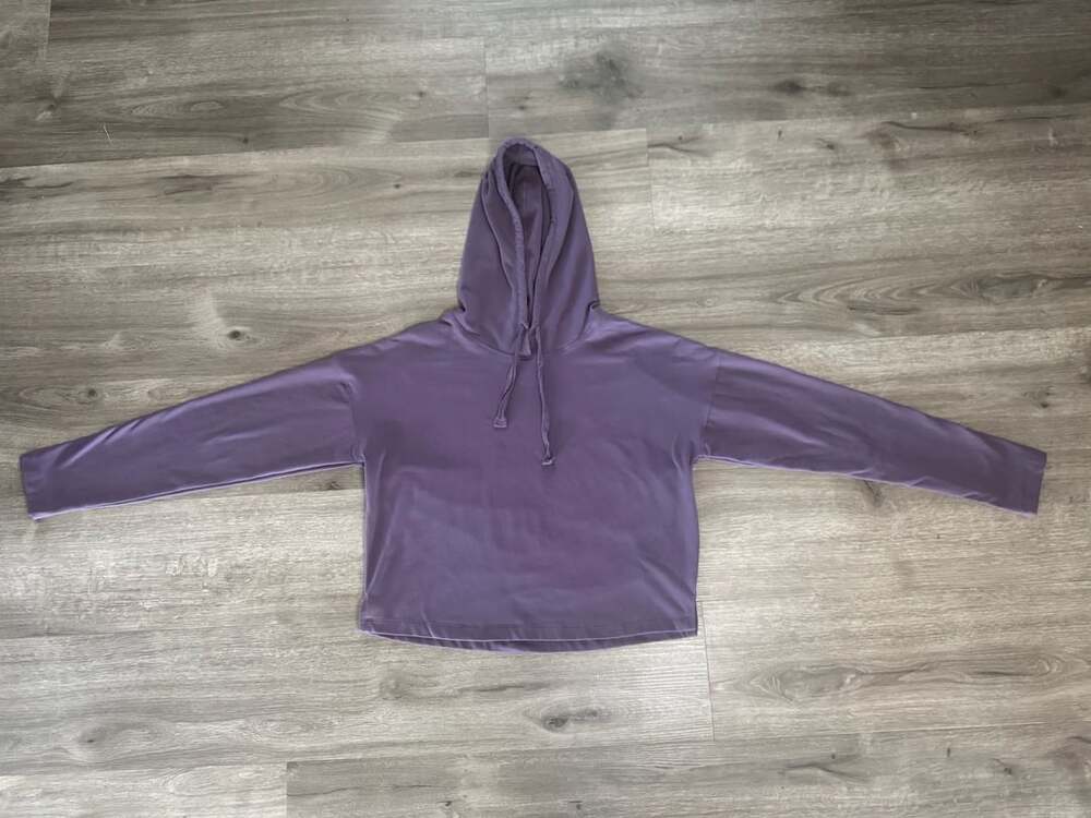 Ebb & Flow Hoodie Size M Purple Long Sleeve Pullover Sweatshirt